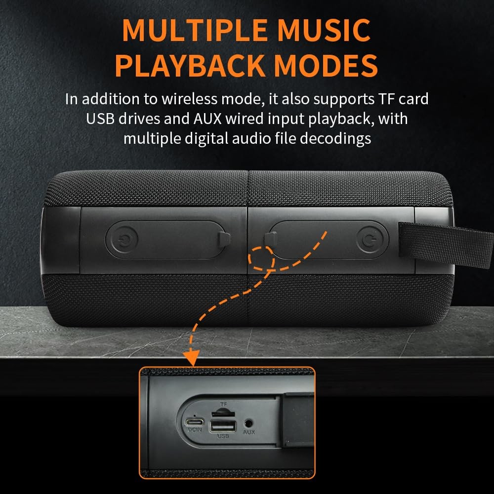 2 in 1 Portable Splittable 40W Dual Bluetooth Speaker, Waterproof Split Wirel...