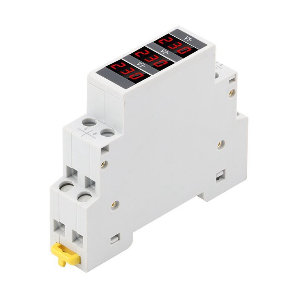 Modular LED Digital Three-Phase Voltmeter for Din Rail Voltage Meter7519