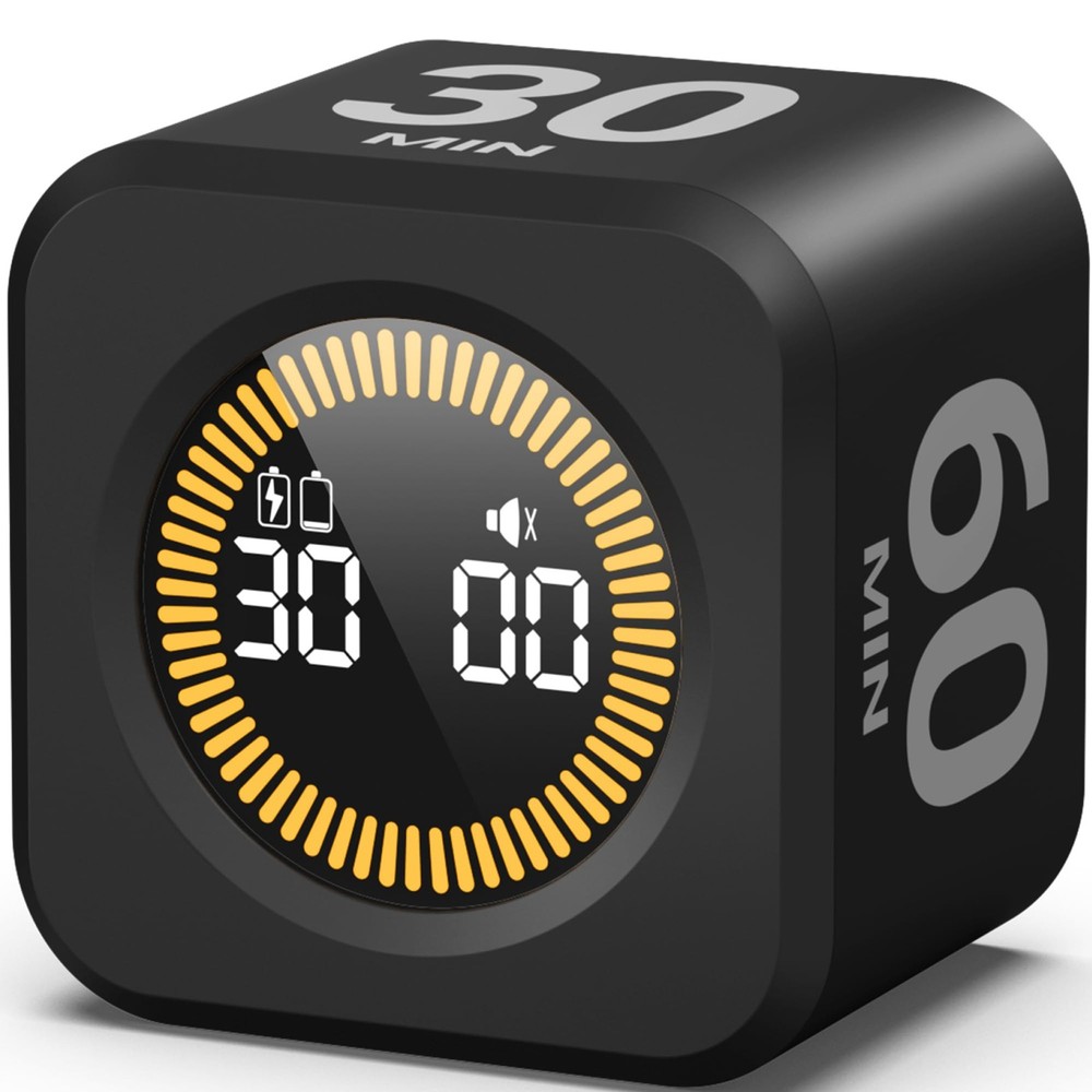 Pomodoro Timer – Visual Cube with 5/10/30/60 Min Presets, Countdown Ring & Co...