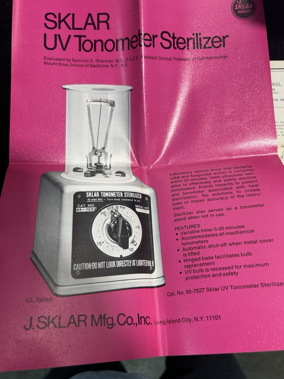 Sklar Schiotz Jewel Tonometer, Complete Set