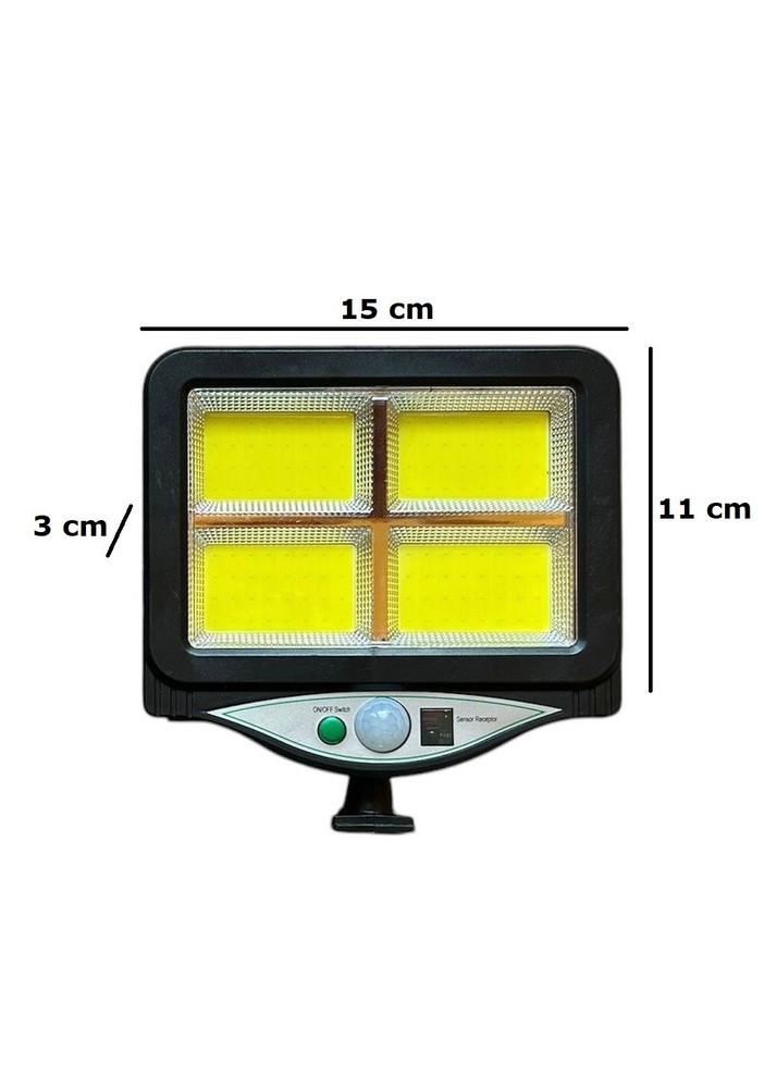 128 LED Solar Spotlight with Motion Sensor Remote Control and Bracket