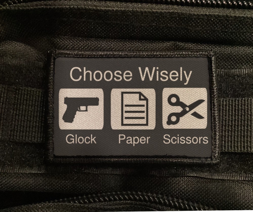 Glock Paper Scissors Patch Morale Hook 2A Funny [sub]