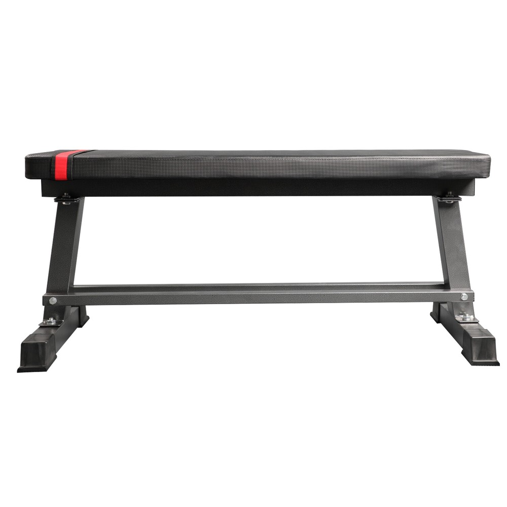 Pro Flat Weight Bench Built-in Dumbbell Rack Workout Bench Strength Training