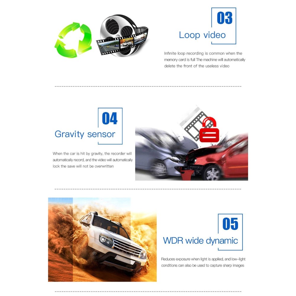 Dash Camera DVR Recorder Radar Detector Night Vision G-sensor 720P Car System