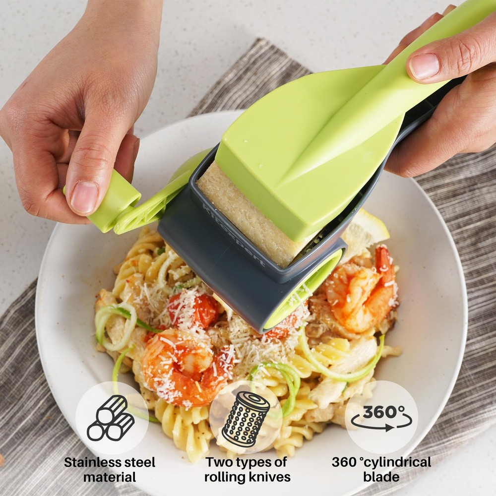 Cheese Grater with Handle, Kitchen Parmesan 2 3, Green