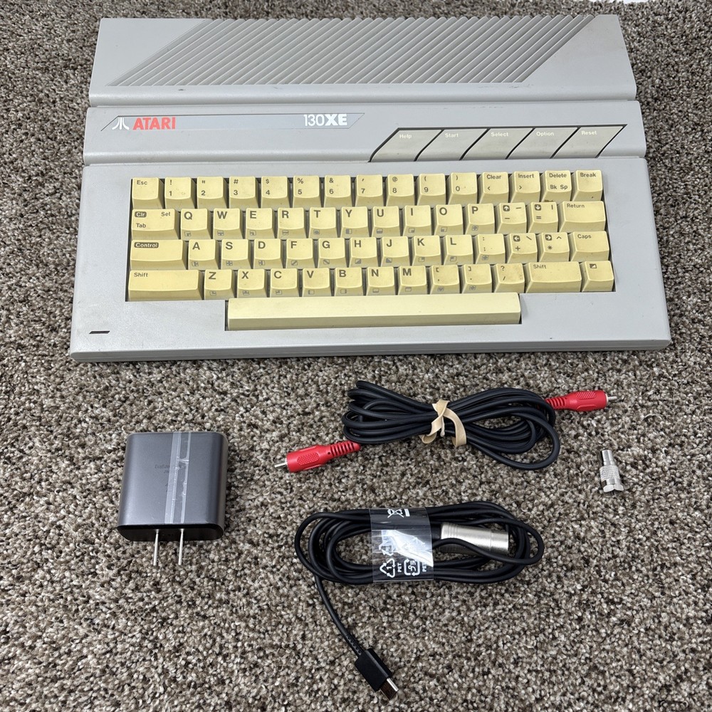 Atari XE  130xe Computer NTSC with Power Supply and RF cable -  Tested