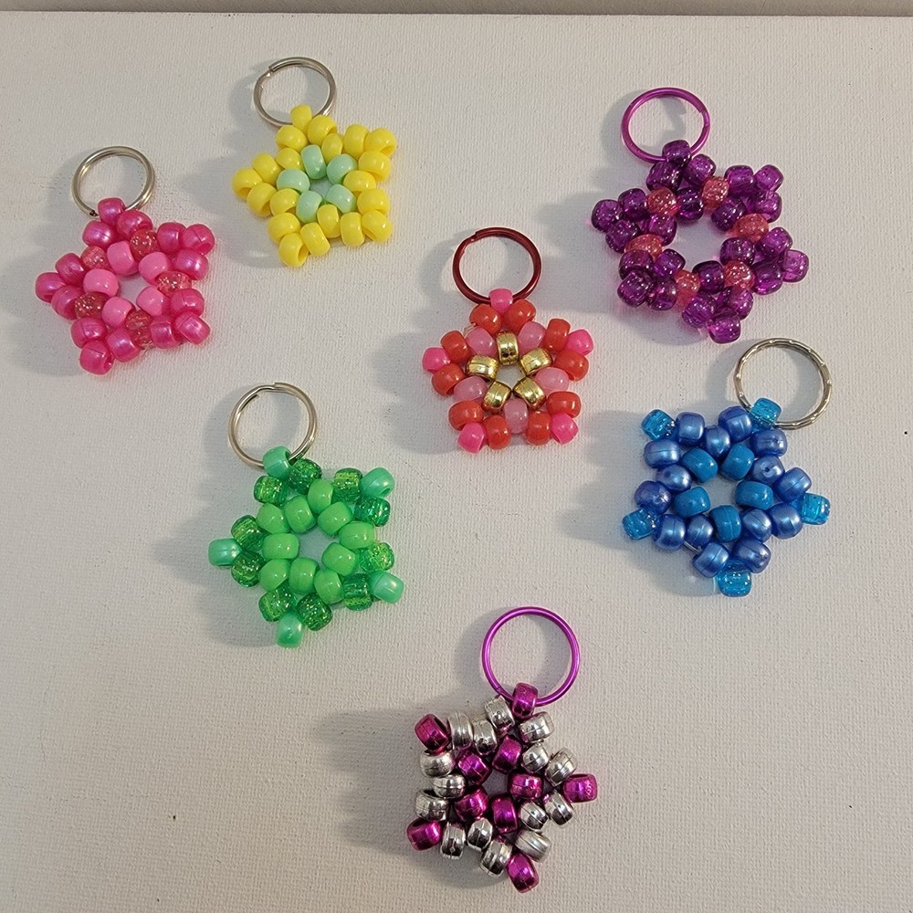 22 Handmade Kandi Keychains Multicolor Colorful Beads