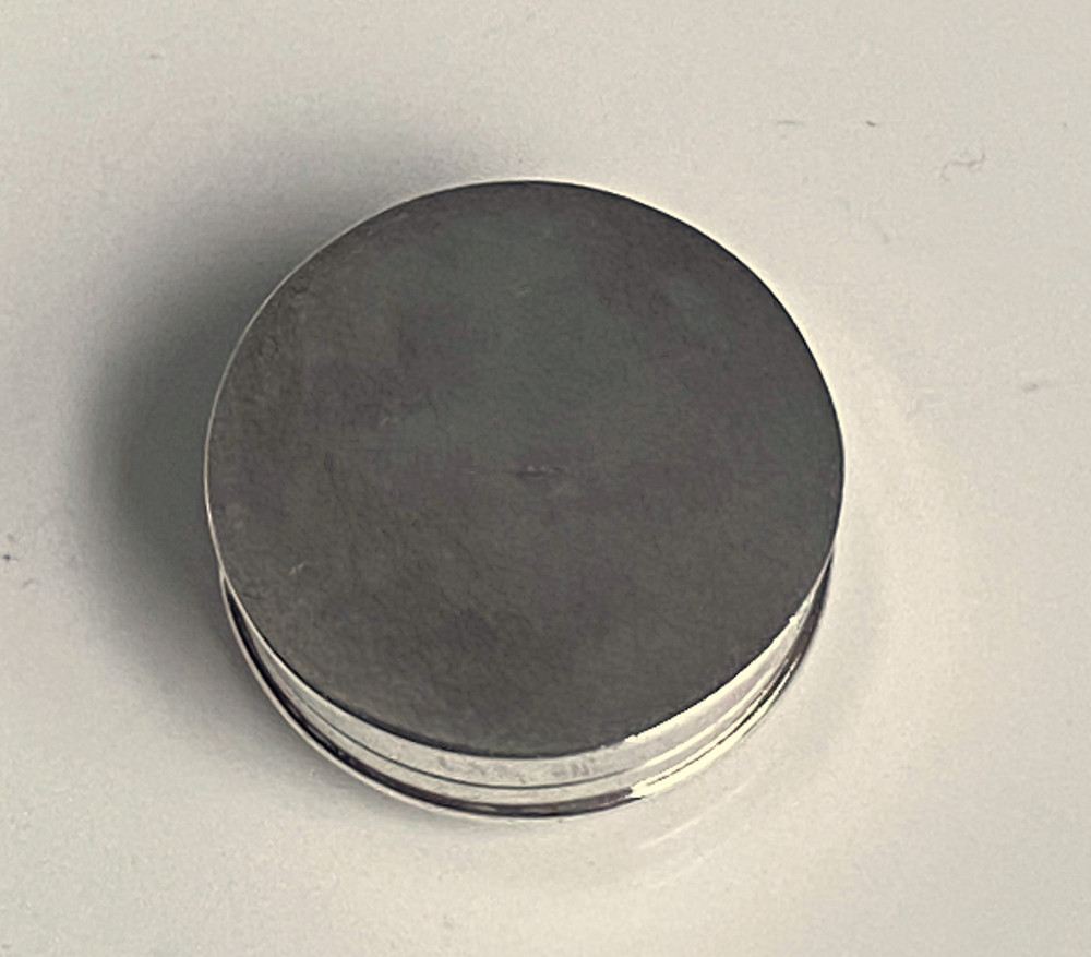 Vintage Carrs Solid Silver Hinged Pill Box Chased Foliate Border Hallmarked