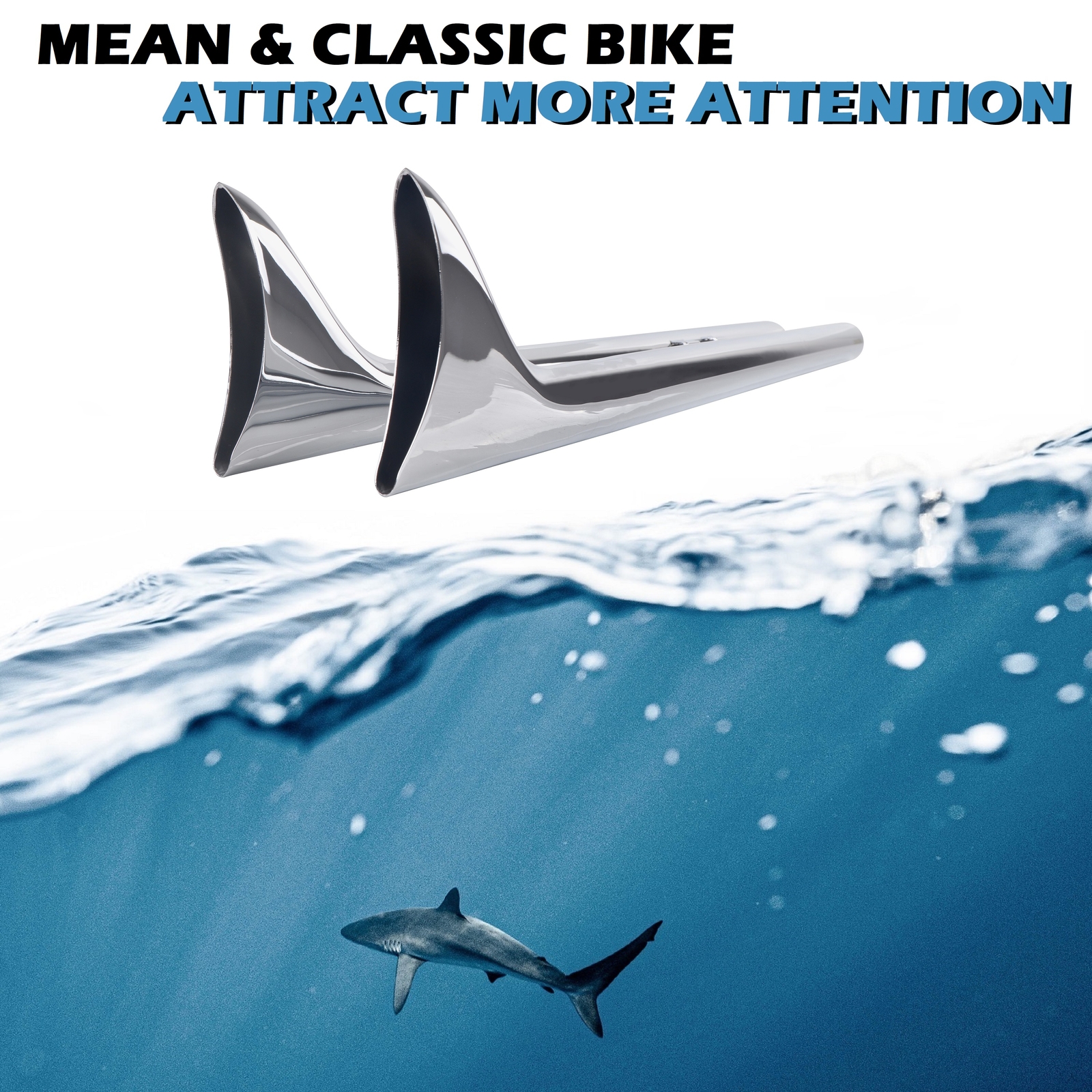 SHARKROAD 42'' Fishtail Pipes for Harley Softail with 1.75'' True Dual Headers