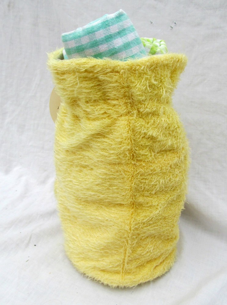 Spring Easter Chick Plush Bag Container & Kitchen Towel Set Dish Hand Tea Cloth