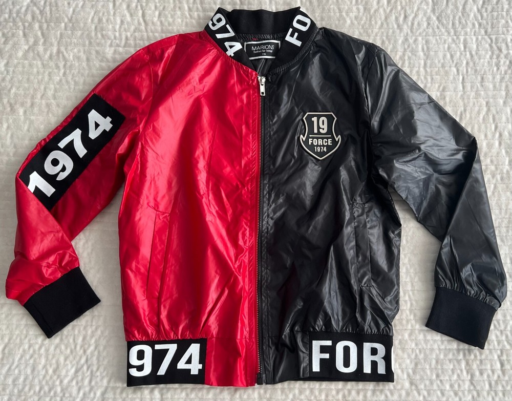 MARIONS Boy Red/Black Fall Windbreaker Jacket Size 8T New