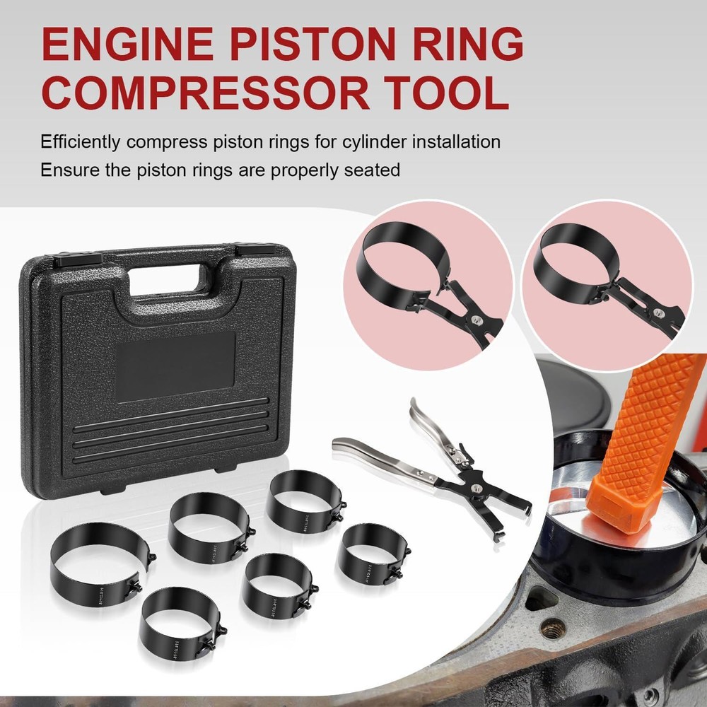 Piston Ring Compressor Tool Set 940387 for Car Engine,Vehicle Maintenance Clamps