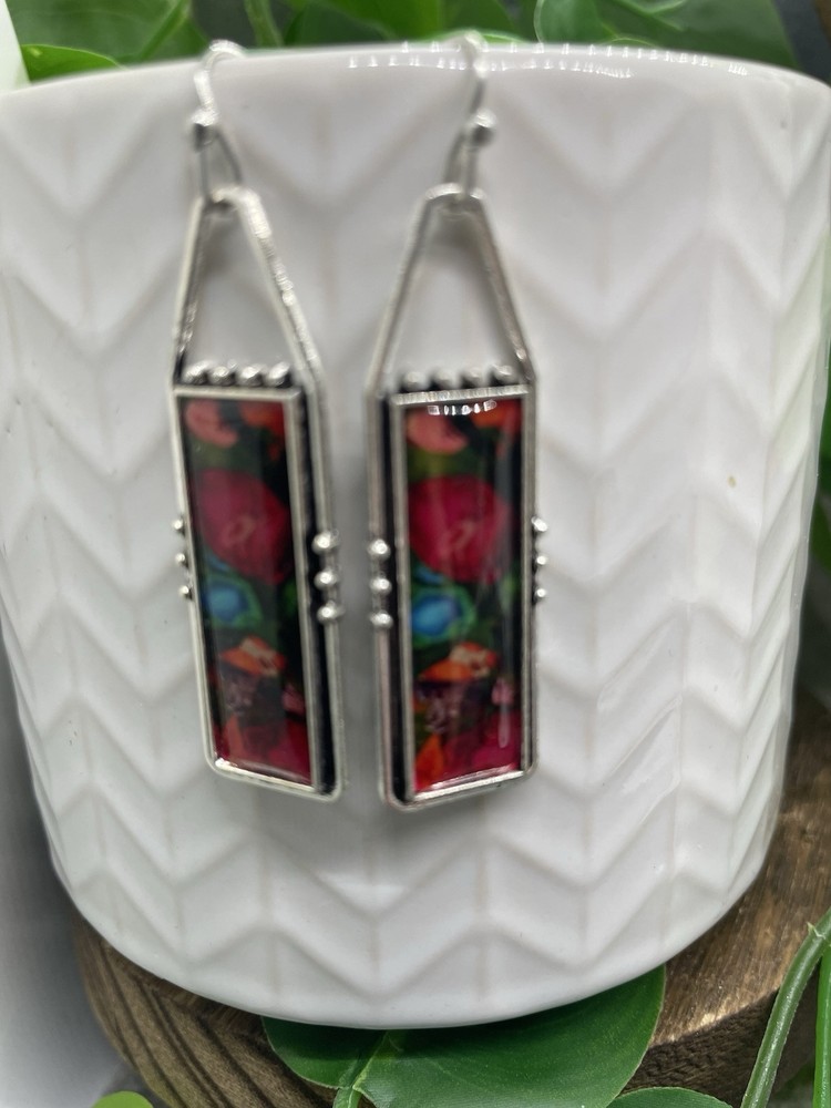 2” Earring Set Silver-tone Boho Hook Dangle Drop New Free Ship B5185