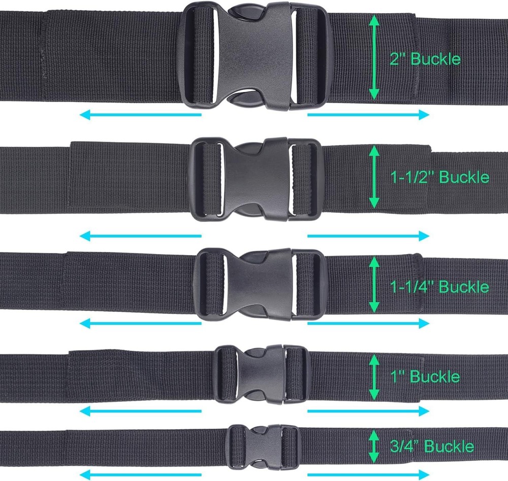 Versatile 1-1/2" Plastic Buckles - 3pcs Quick Side Release for Straps & Collars