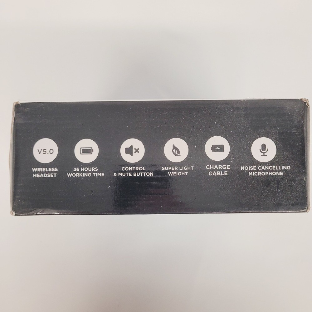 Earbay Wireless Headset with Microphone, Bluetooth V5.0, Charging Base, White