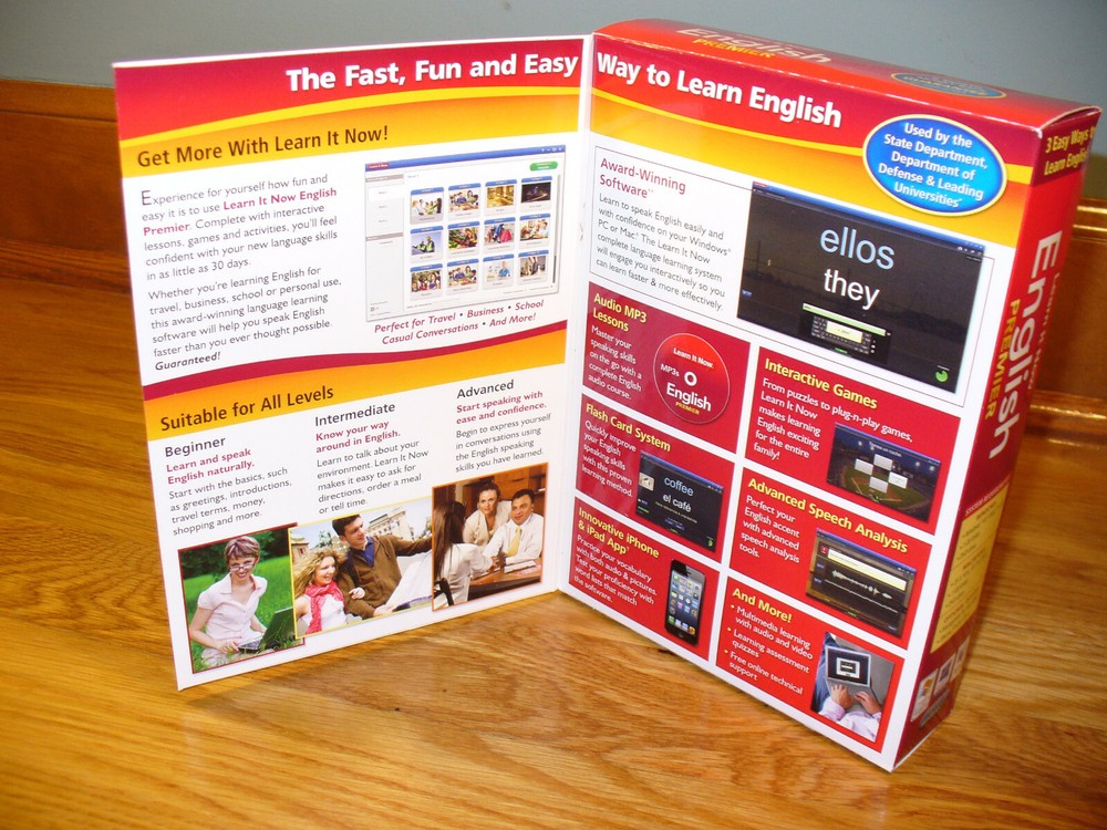 Learn it Now ENGLISH Premier for computer (windows or mac), mp3, iPhone/iPad App