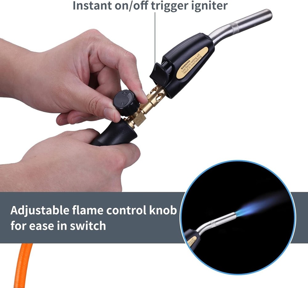 High-Performance Propane Torch Kit - 3.6ft Hose & Precision Flame Control (36...