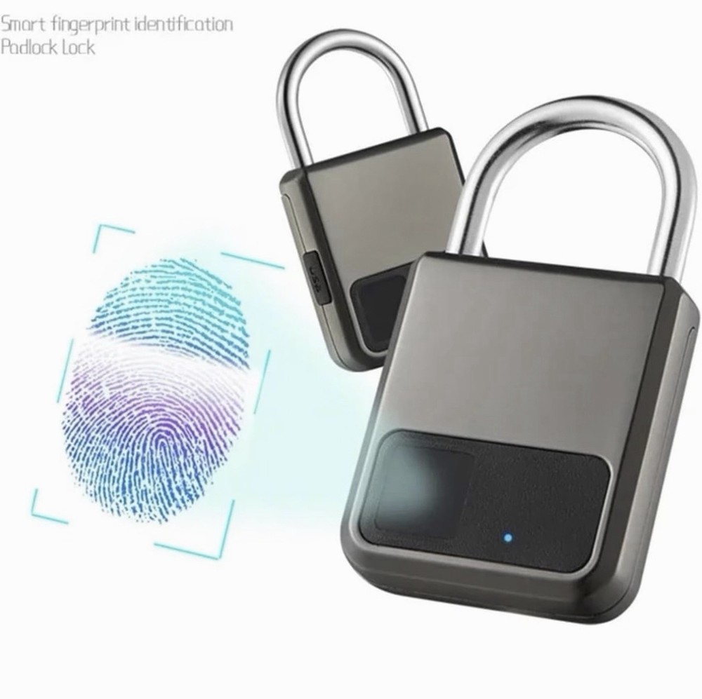 Smart Fingerprint Padlock, 20 Fingerprints, App Compatible, Security