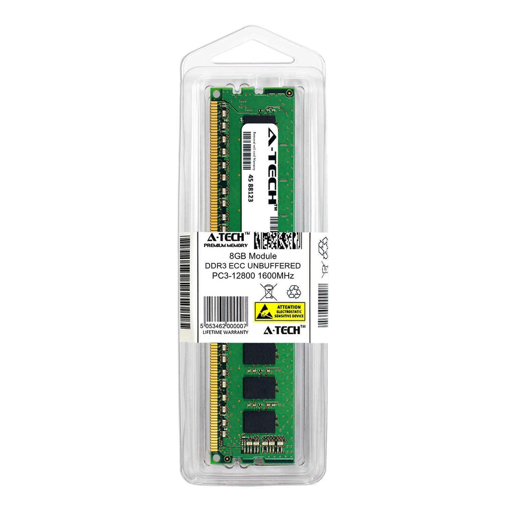 8GB PC3-12800E ECC UDIMM (Kingston KVR16E11/8KF Equivalent) Server Memory RAM