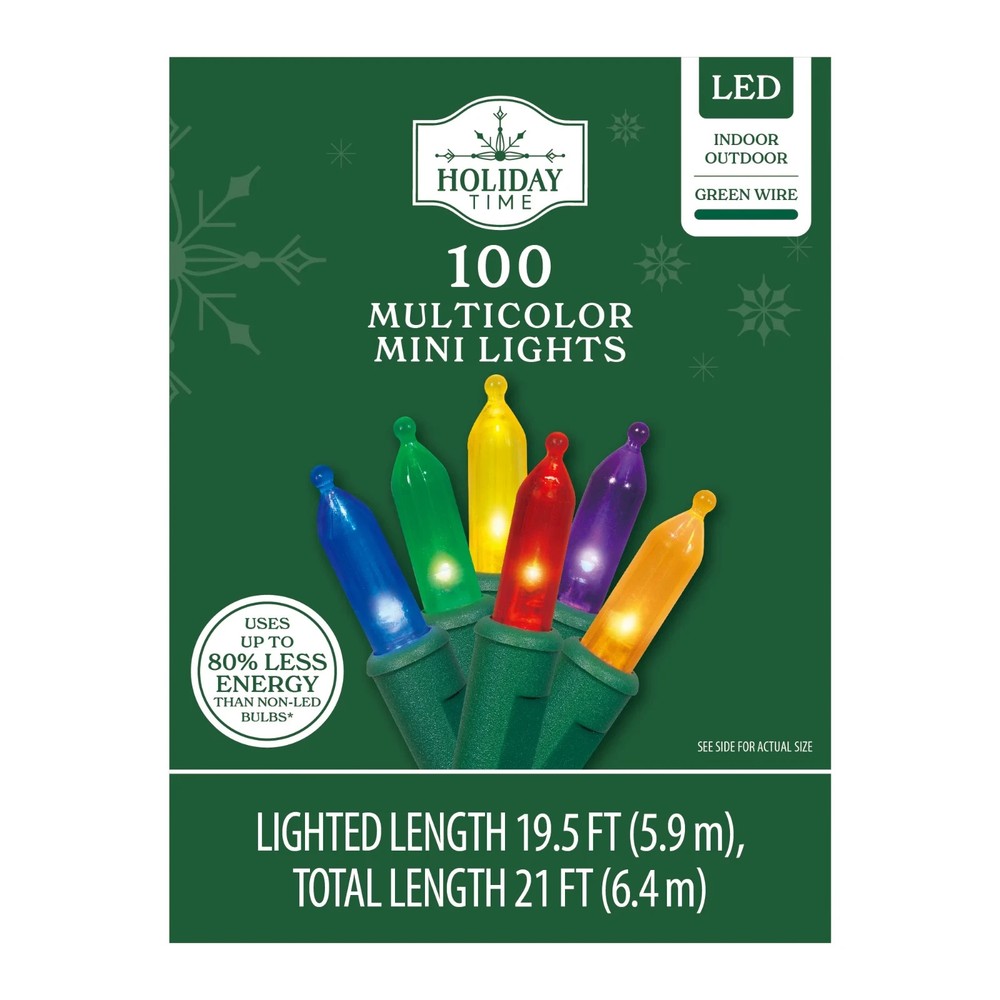 New  100-Count LED Mini Christmas String Lights, Multicolor, 19.5'