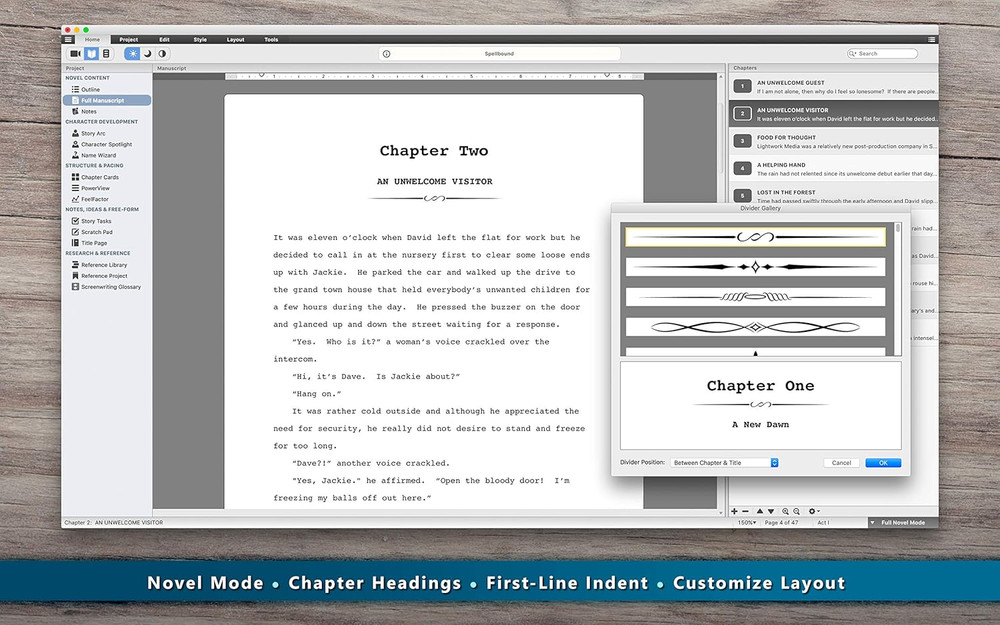 - Creative Writing Software for Screenwriters & Novelists