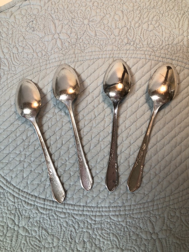 Rogers "MEADOWBROOK” Pattern Silverplate Flatware, Circa 1936, 4 Teaspoon Set