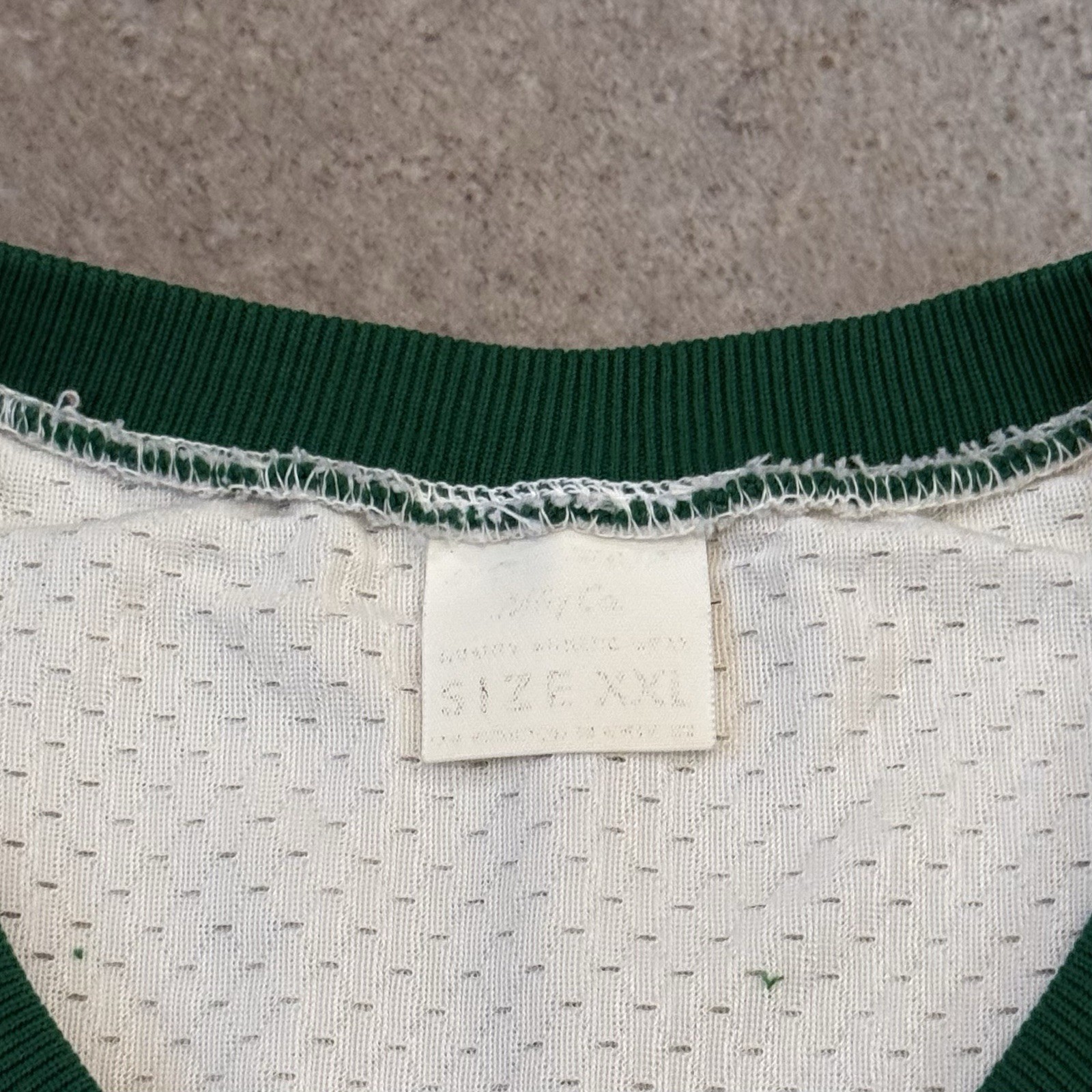 Vintage 80s Boxy Cropped Mesh Practice Football Jersey 2XL White Panthers #65
