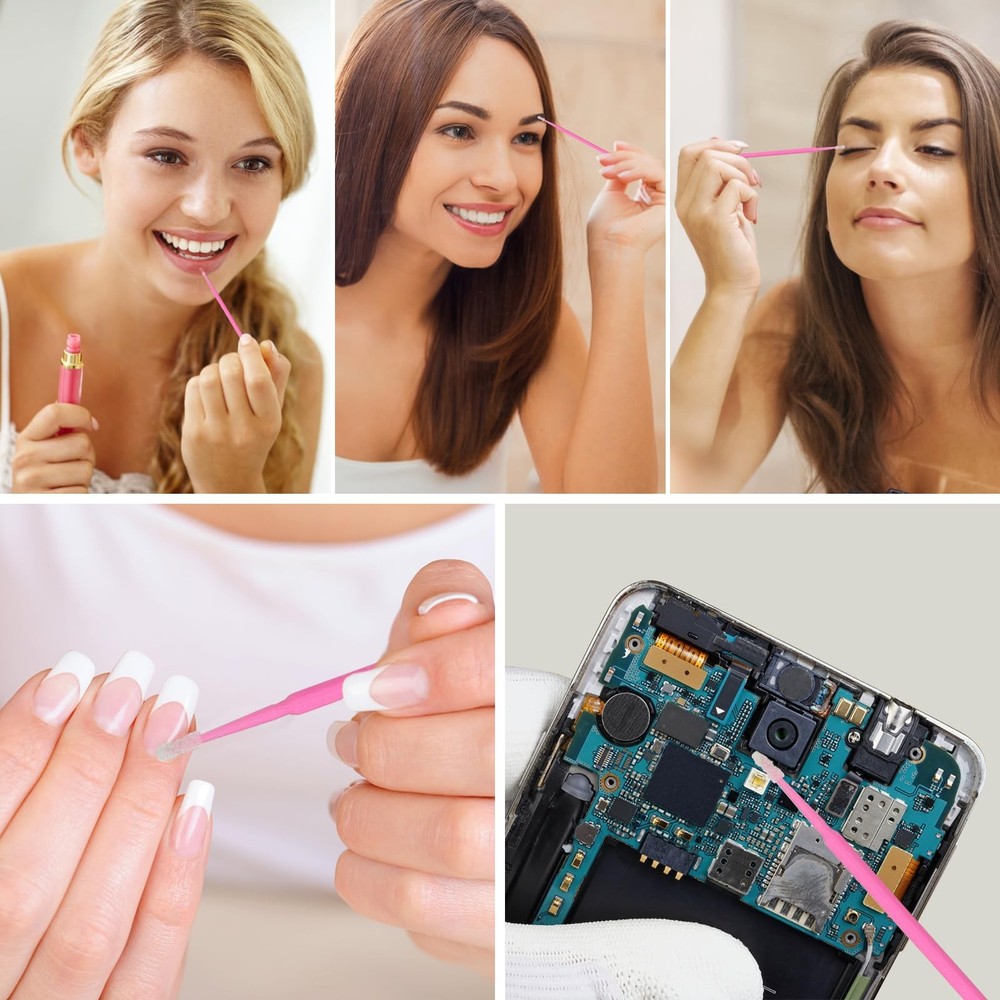 Micro Brushes, Microswabs For Eyelash Pink - normal brush - 300 pcs
