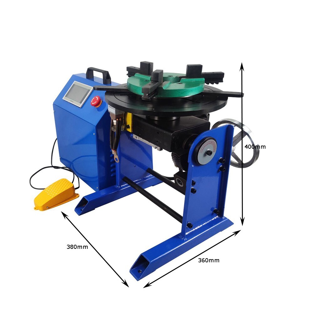 110V PLC Controller 50KG Class Welding Positioner Turntable with 200MM Chuck