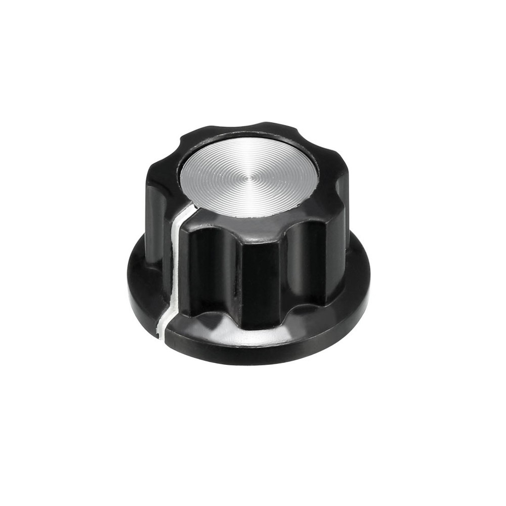 10Pcs 22.9x13.5mm Silver Tone Top Potentiometer Volume Control Rotary Knobs