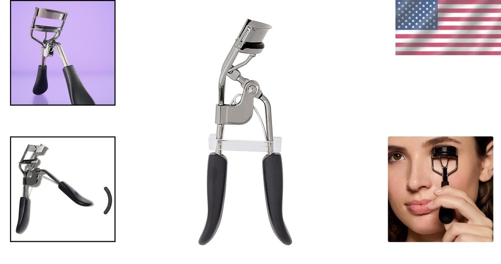 Pro Eyelash Curler for Voluminous Lashes - Includes Extra Rubber Pad, Silver