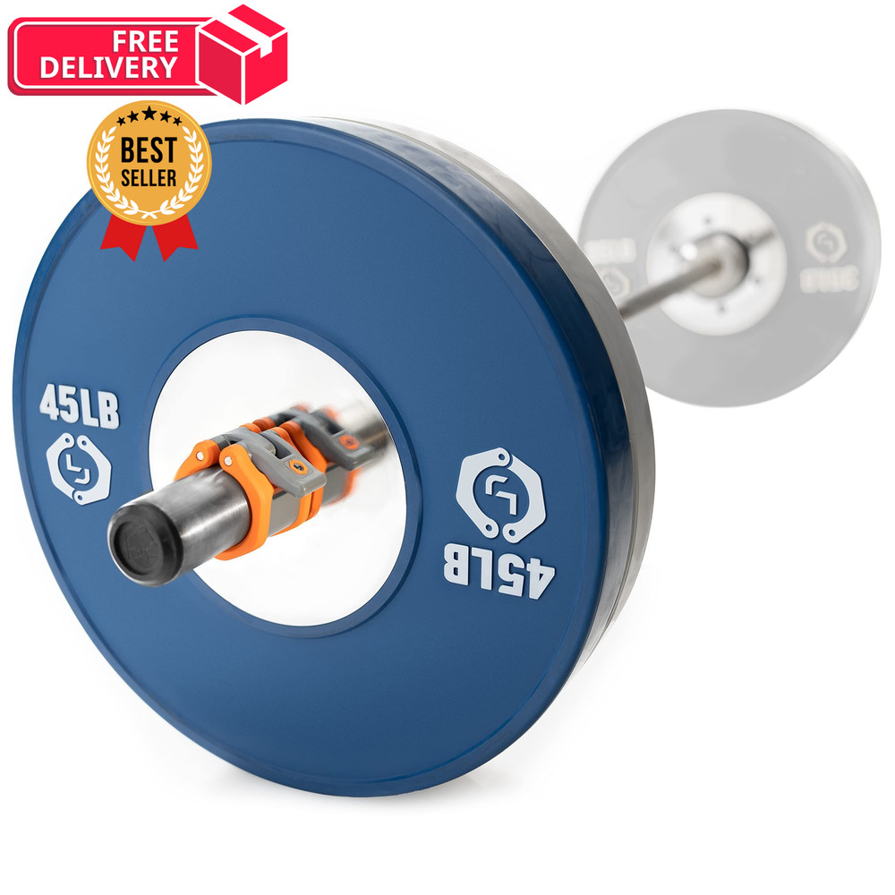 Lock-Jaw HEX 50mm / 2" Olympic Barbell / bars, Orange - Hex