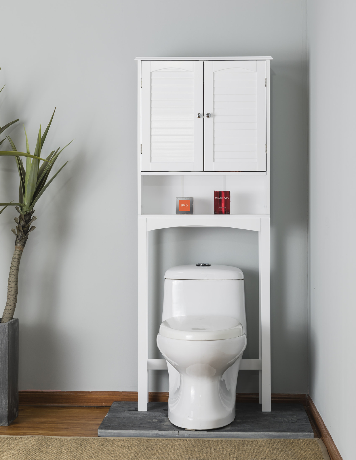 Teamson Home Louis Wooden Space Saver Shutter Style Doors White ELG-672