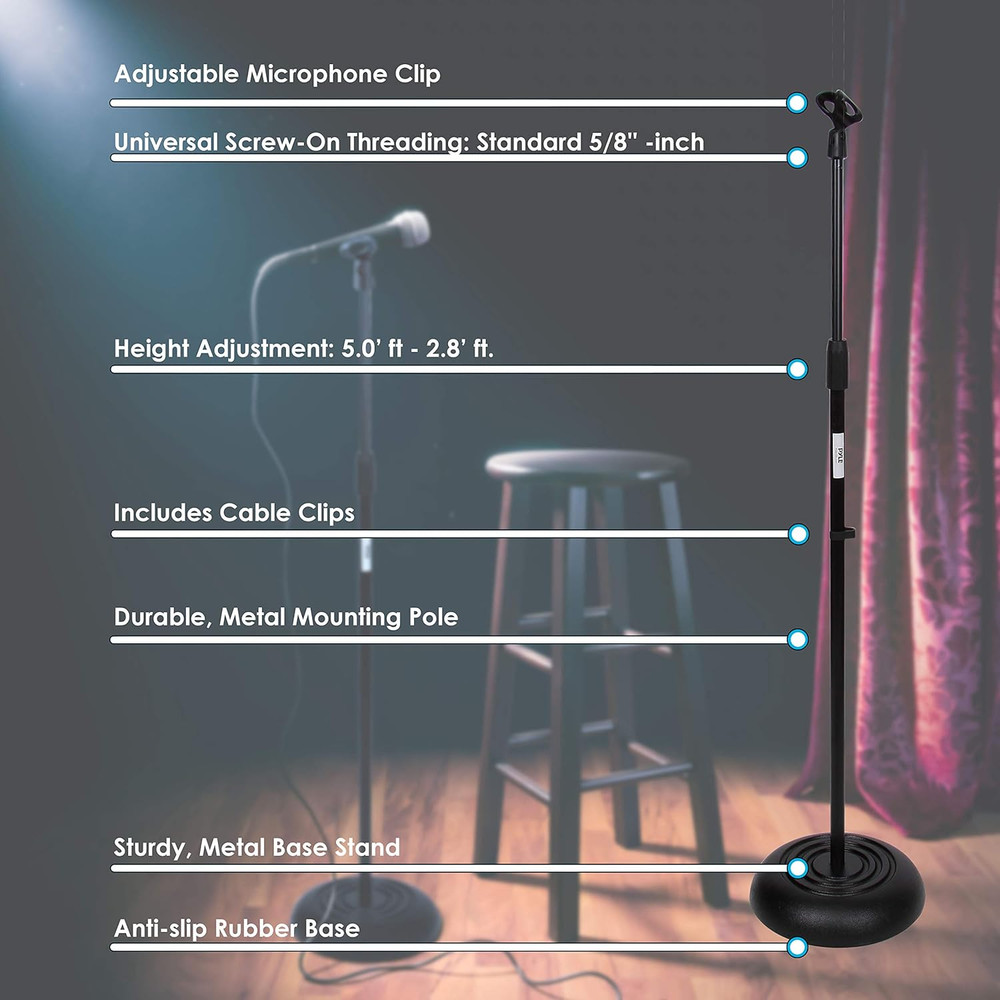 -PRO Microphone Stand + Gator Frameworks Microphone Tray (4 Capacity)
