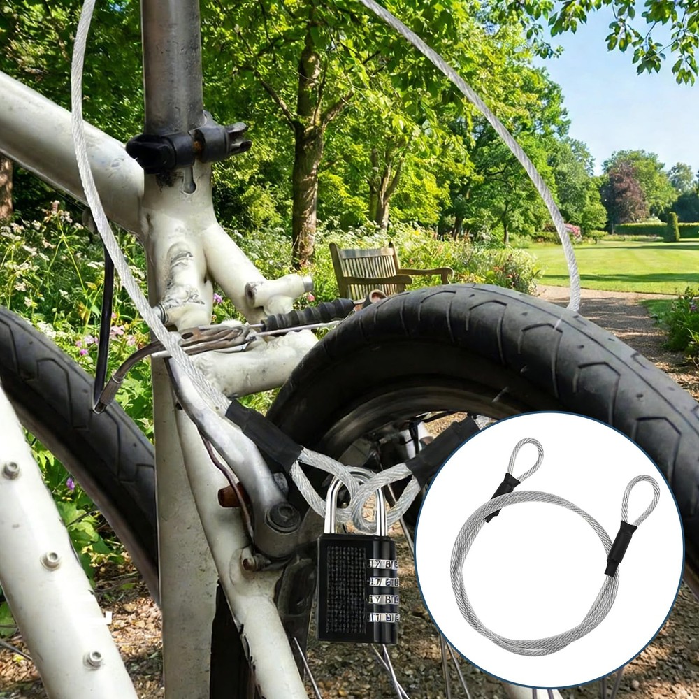 Stainless Steel Security Cable 4Ft, 5mm AntiTheft Wire Rope for Padlocks &