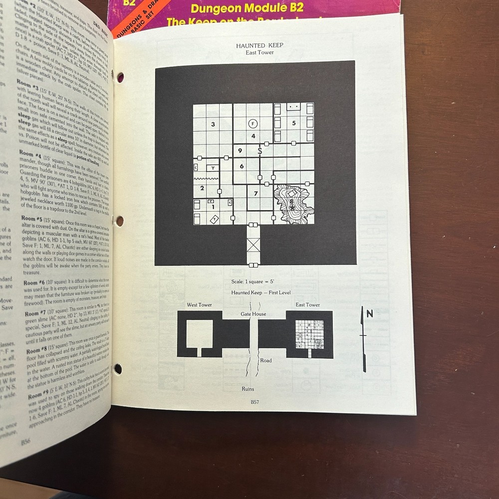 Lot Dungeons & Dragons Basic Rule Book #2014 TSR 1981 & Dungeon Module B2 #9034