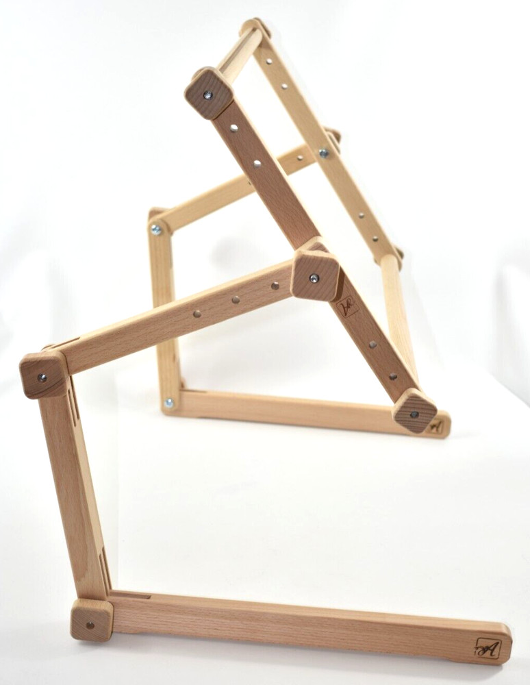 Needlework Table Lap Hands-Free Adjustable Frame Stand Beech Wood Complete EUC!