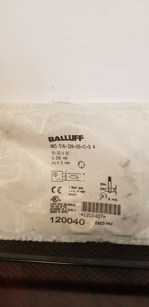 BALLUFF BES 516-326-E5-C-S4 INDUCTIVE SENSOR 10-30VDC