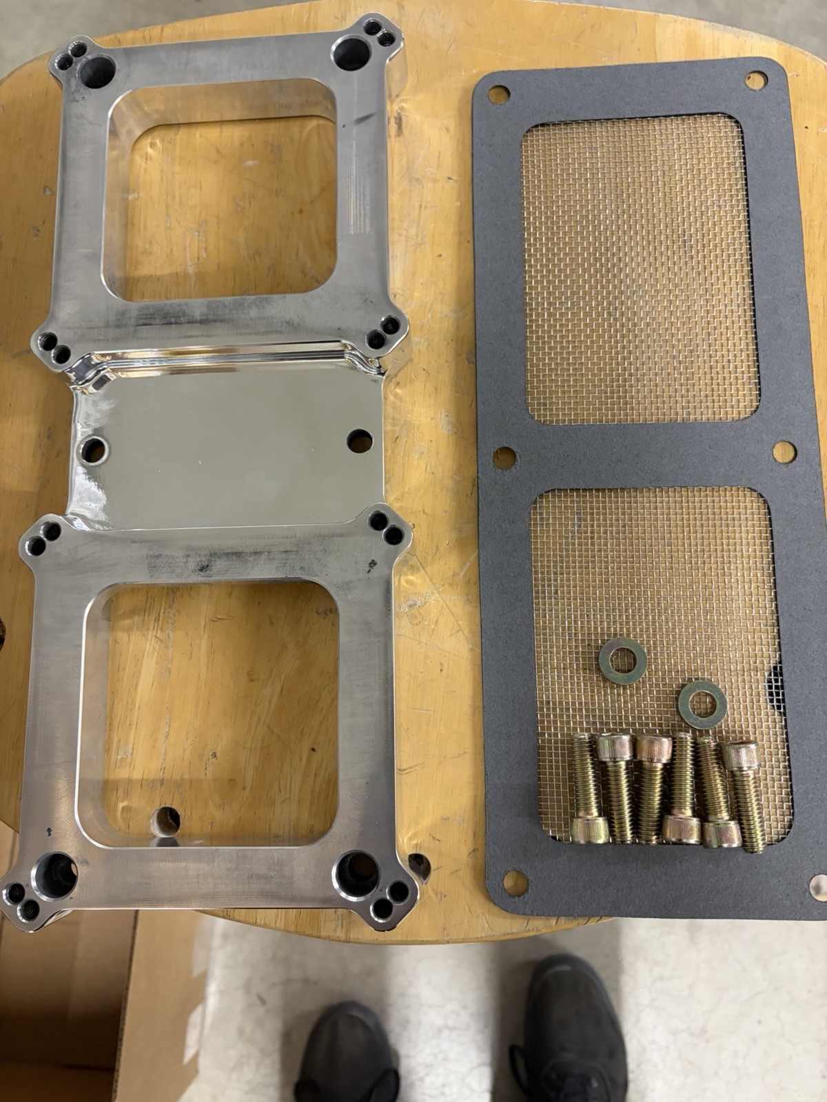 Mooneyham Blowers 671 dual carb adapter Holley or Edlebrock complete kit Polishe