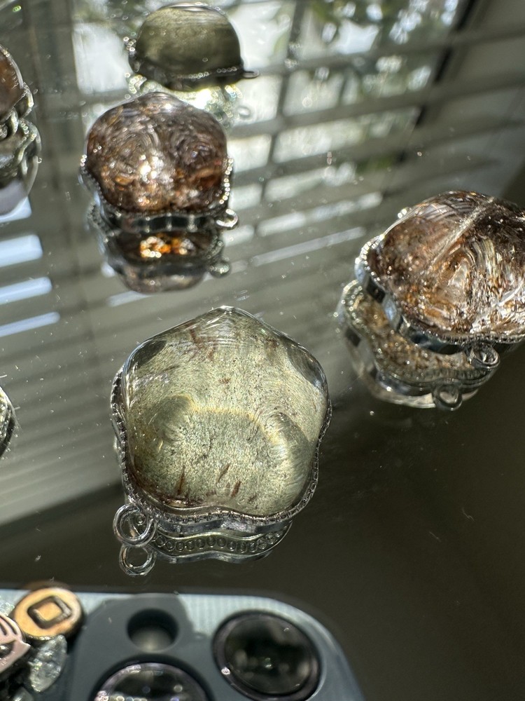 5x Natural Phantom Quartz Charms