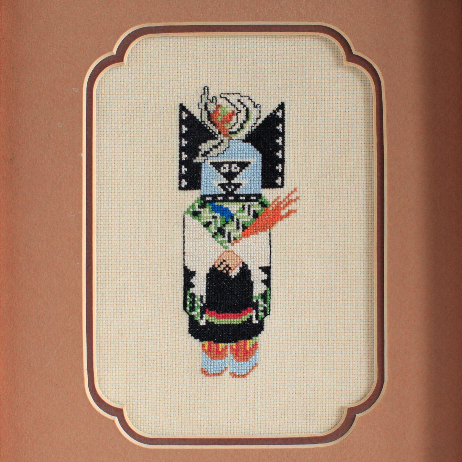 Kachina Doll Needlepoint Native American Framed