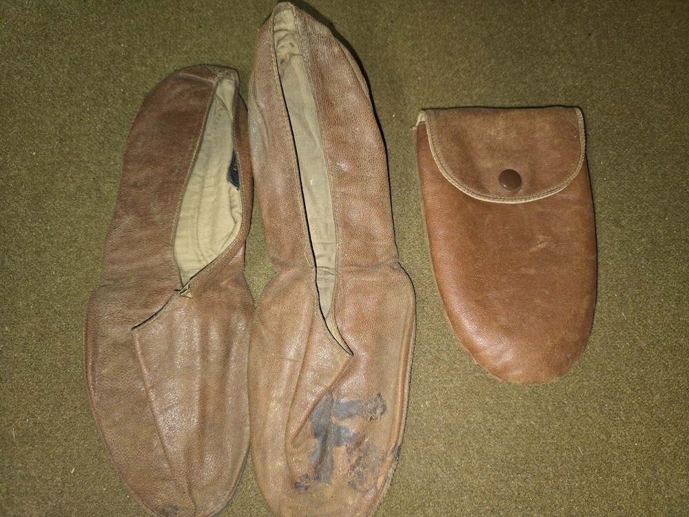 WWII Footgluv Brand Leather Slippers