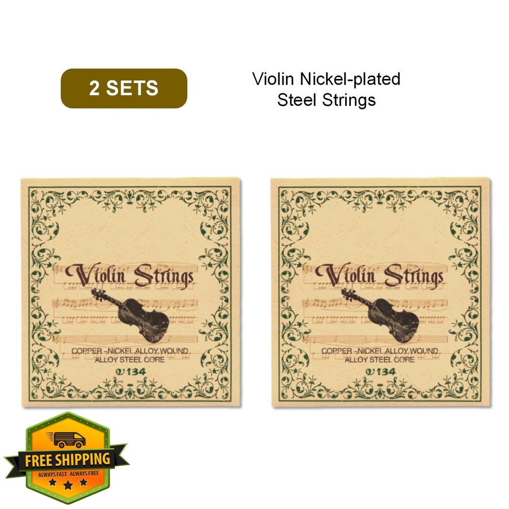 Cheerock 2 Sets Violin Strings, Universal Nickel-plated, GDAE, Medium Tension