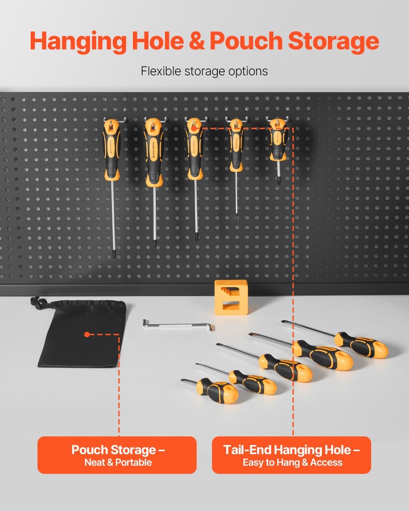 VEVOR 12Pc Magnetic Screwdriver Set 5 Phillips 5 Flat Head Tips Magnetizer Tool