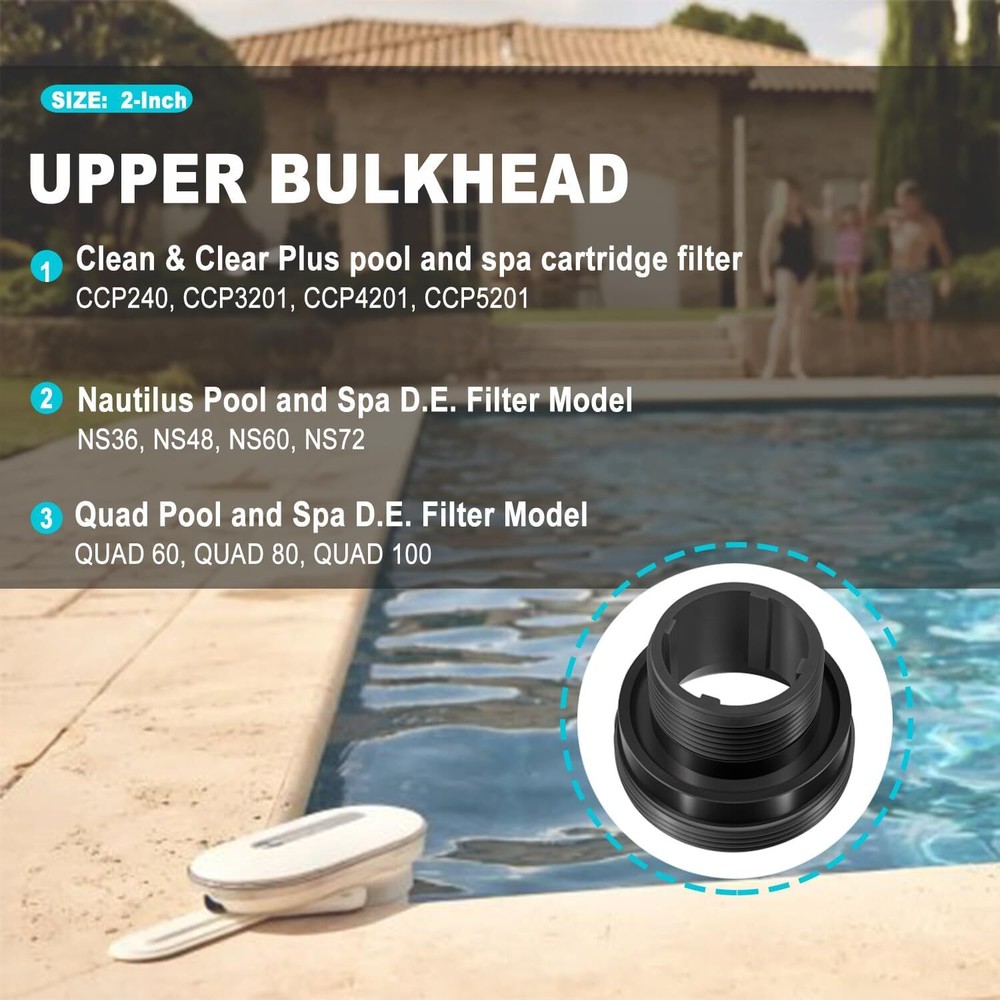 194801 Bulkhead Fitting 2" Replacement for Pool & Spa Filter, Clean & Clear Plus