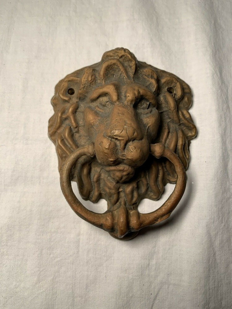 Vintage Brass  Lion Head Door Knocker