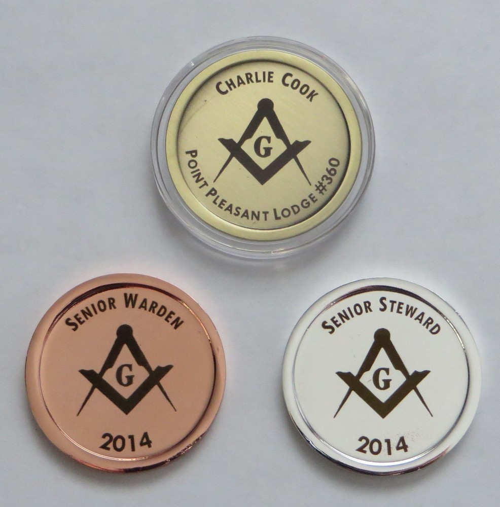 Custom Masonic Coin / Token - Free Laser Engraving Personalization