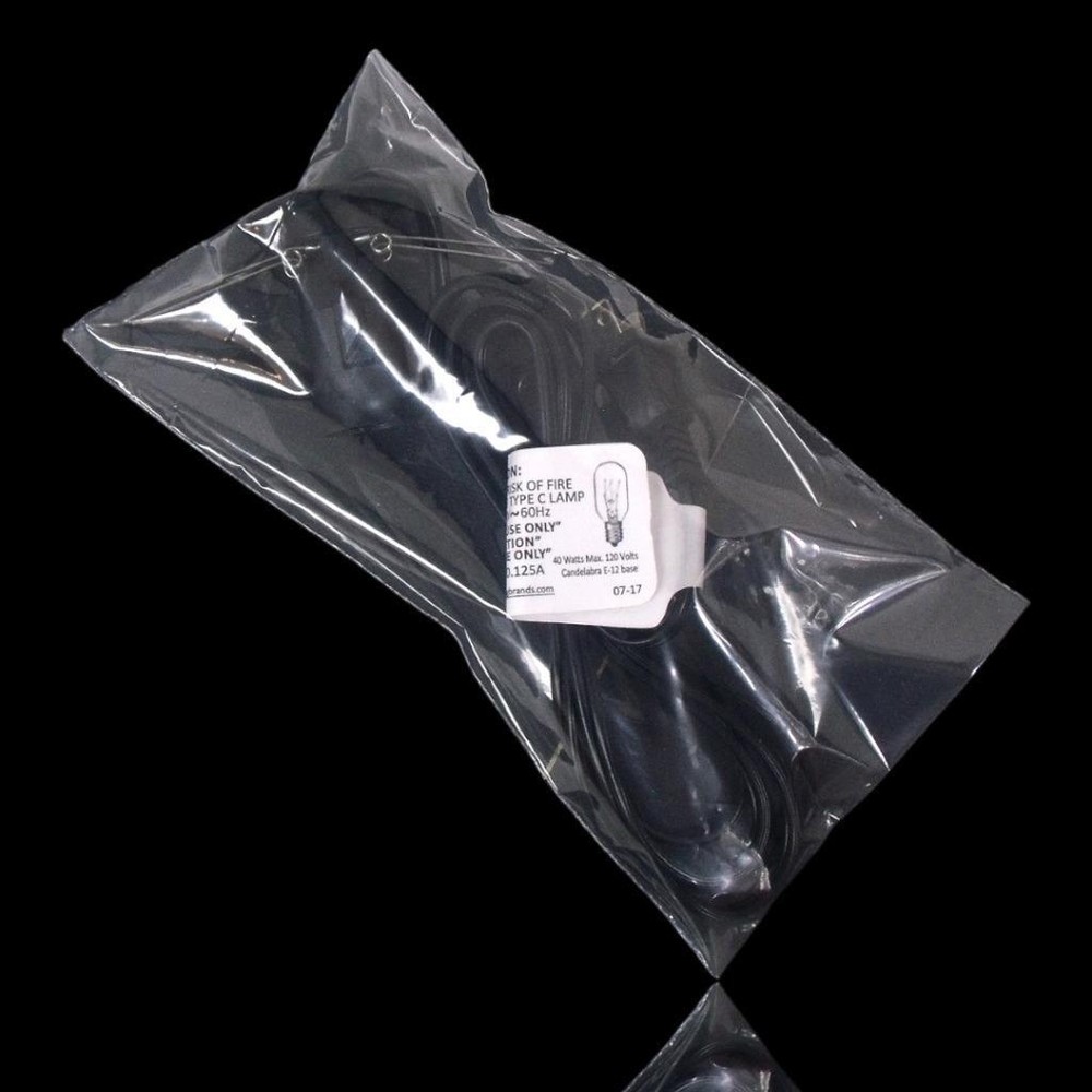 Salt Lamp / Night Light Bulb Power Cord- E12 Socket w/ On/Off Switch- Black- 72"