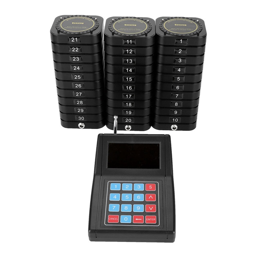 30 Receivers 1 Transmitter Restaurant Table Queuing Wireless Calling System