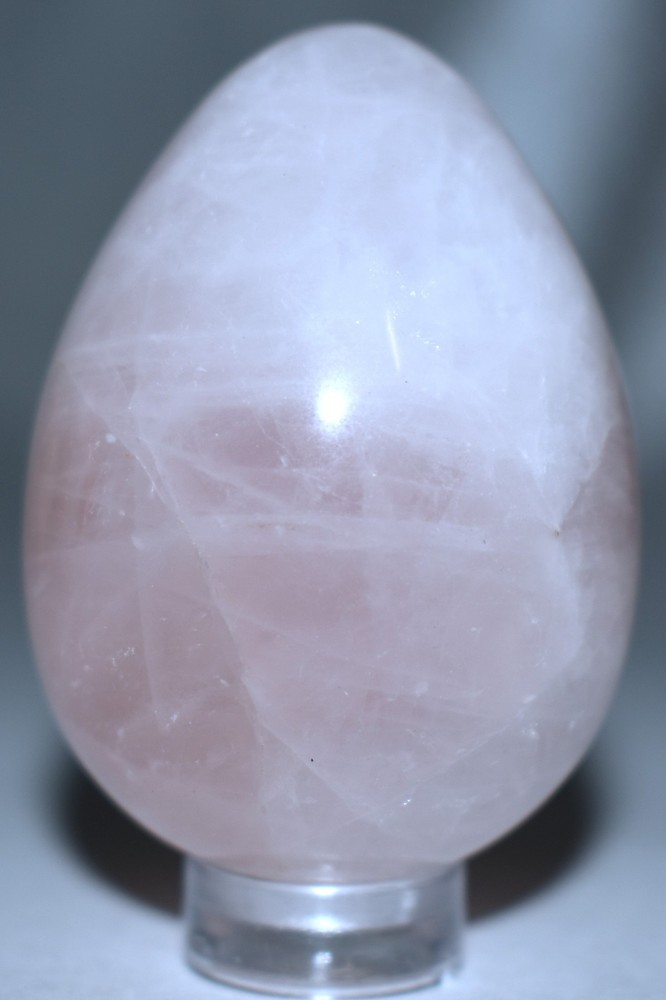 Rose Quartz Egg w/Stand 1.89"/77 Grams